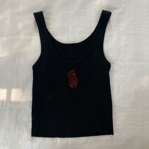 Brandy Melville Dragon Embroidered Tank Top